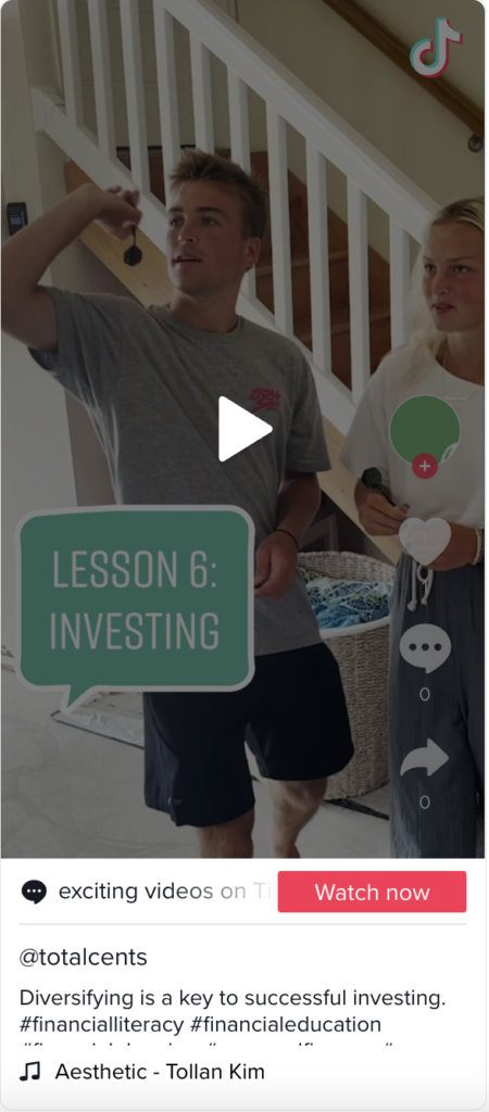 TikTok Lesson 6 – Expose them to investing